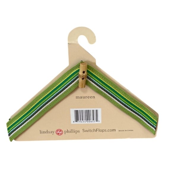 Lindsay Phillips SwitchFlops Strap Maureen Sz Lg 9 10 11 Bamboo Accent Green - Picture 2 of 6
